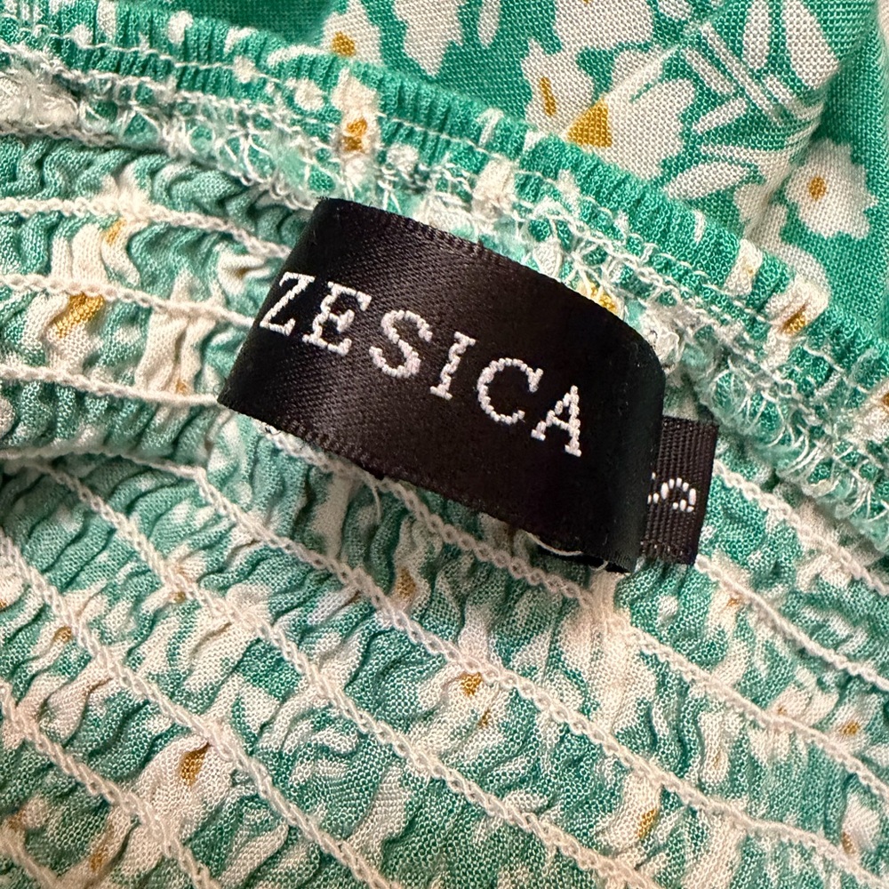 Zesica Floral Green Strapless Maxi Dress small - Picture 5 of 9
